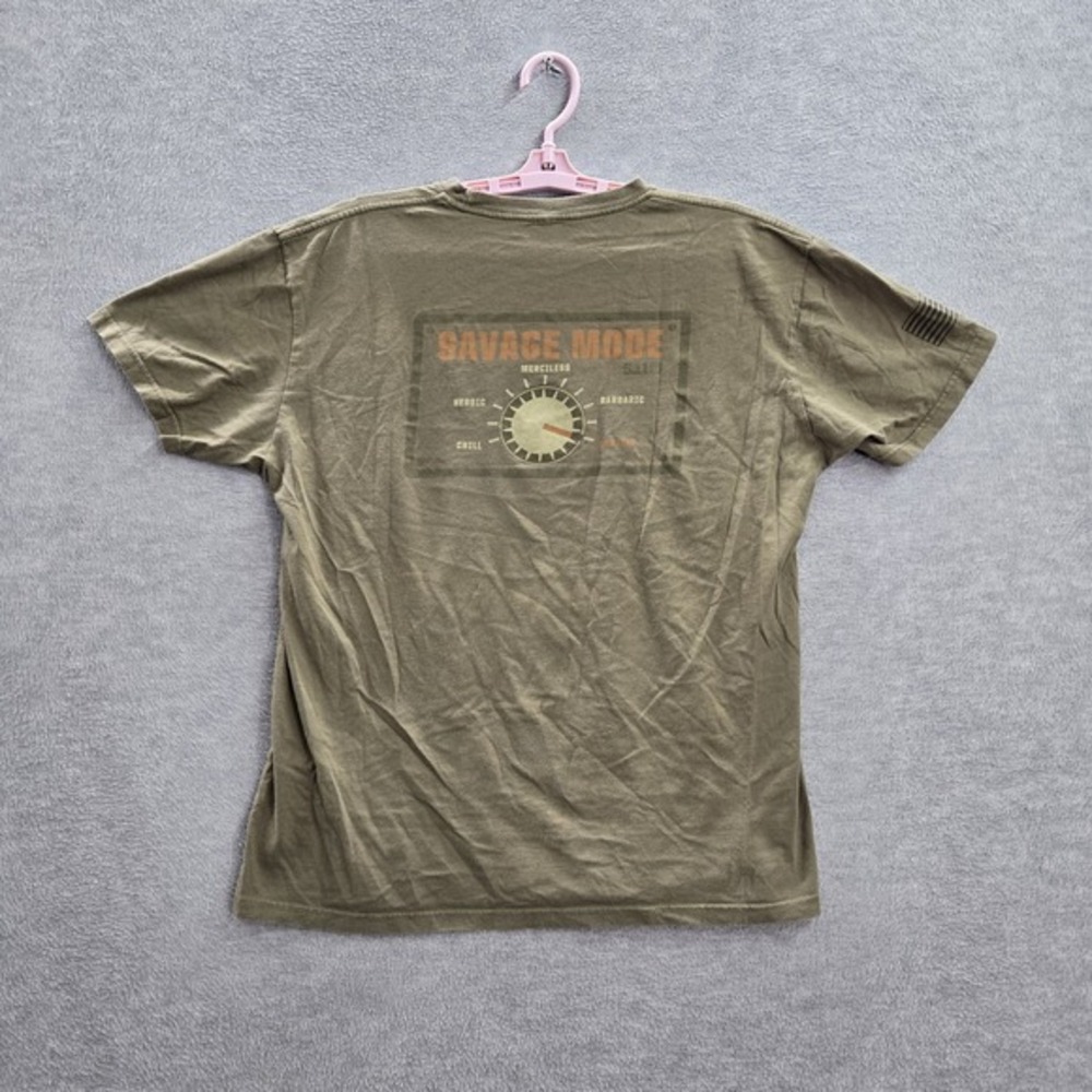 5.11 Tactical Men Shirt L Olive SAVAGE MODE‎ Logo Short Sleeve